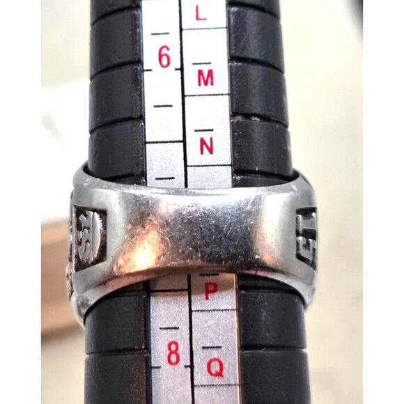 Mens Glen Allen High School Ring With Blue Stone Silver Tone Ultrium Metal-Tone - Picture 4 of 9